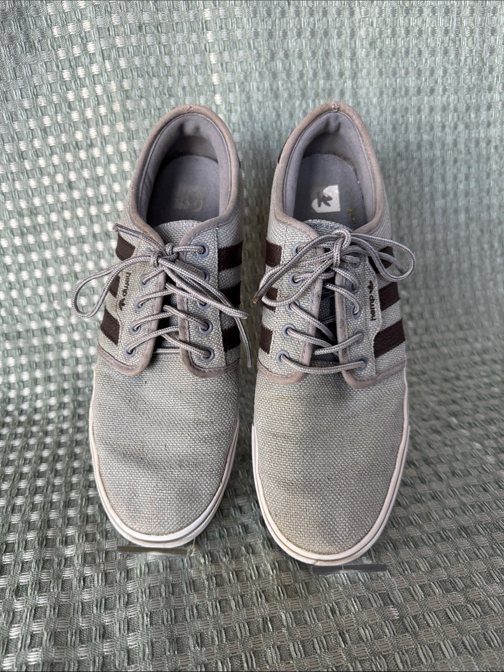 Adidas Seeley Skate Men's Casual Canvas Lace-Up Shoes - Gray with Black Stripes